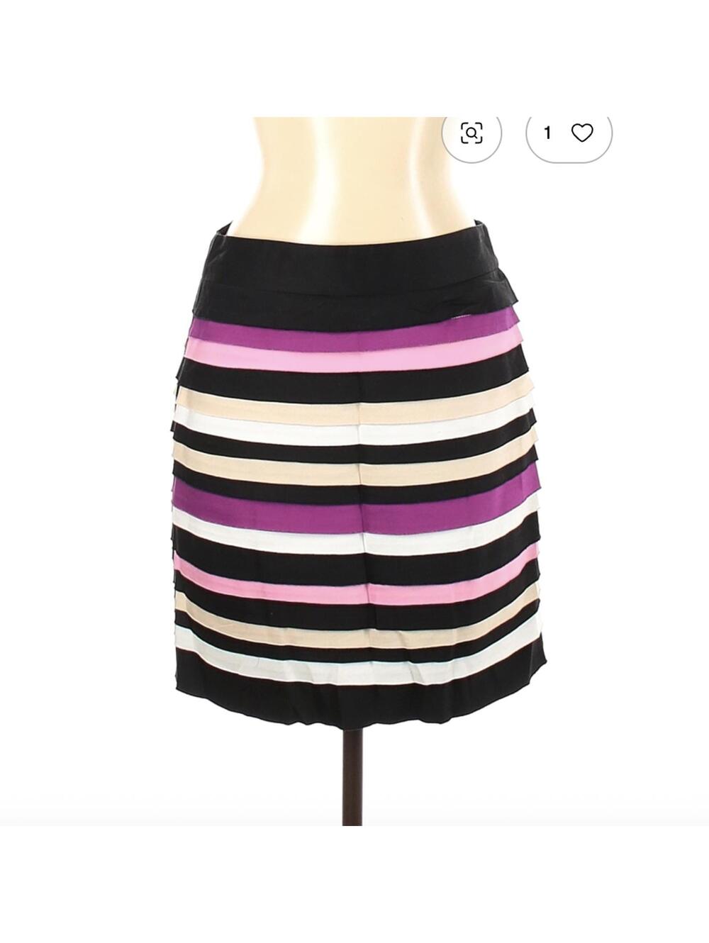 White House Black Market Striped Casual Skirt Size 10 - Picture 1 of 2
